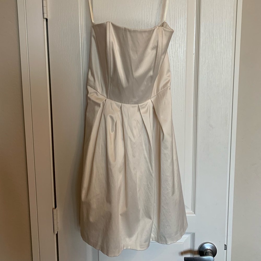 Merona White Strapless Satin Dress